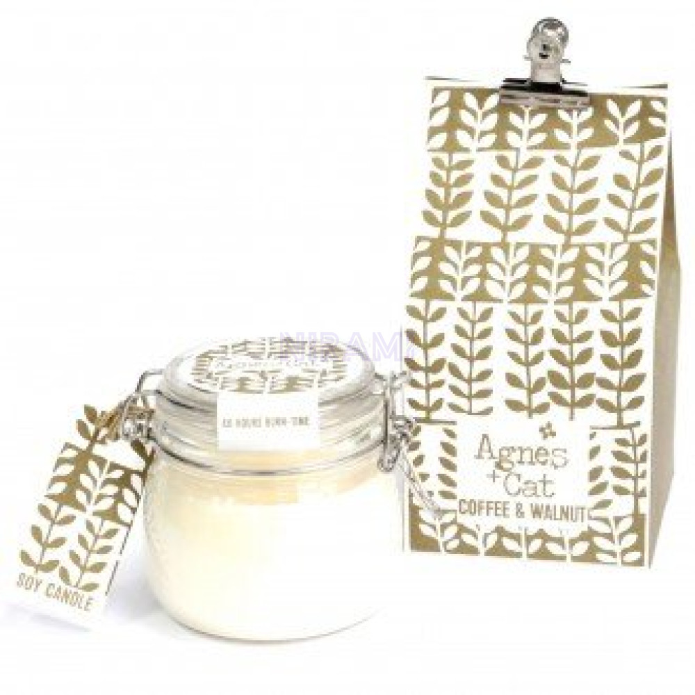 Coffee and Walnut Velas en Tarro de Vidrio 