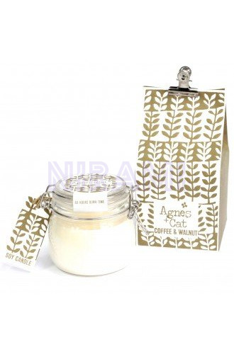 Coffee and Walnut Velas en Tarro de Vidrio 