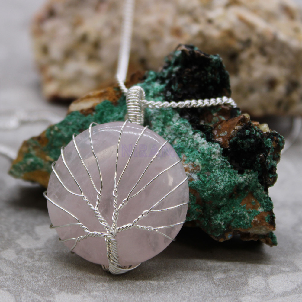 Collar Árbol de la Vida - Cuarzo Rosa