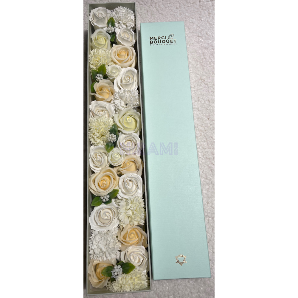 Bendiciones Boda Blanco y Marfil Caja Regalo Flores Jabón Extra Larga