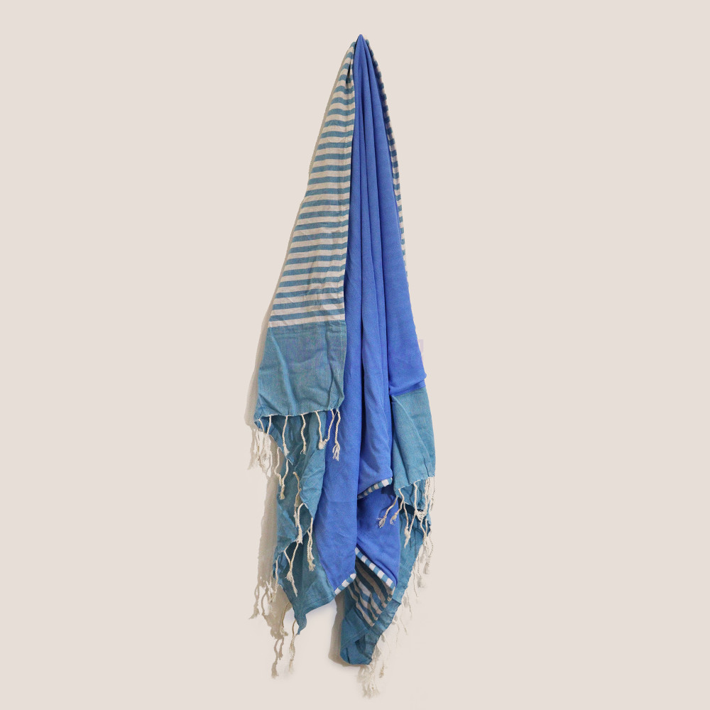 Toalla de algodón Pareo - 100x180 cm - Azul cielo
