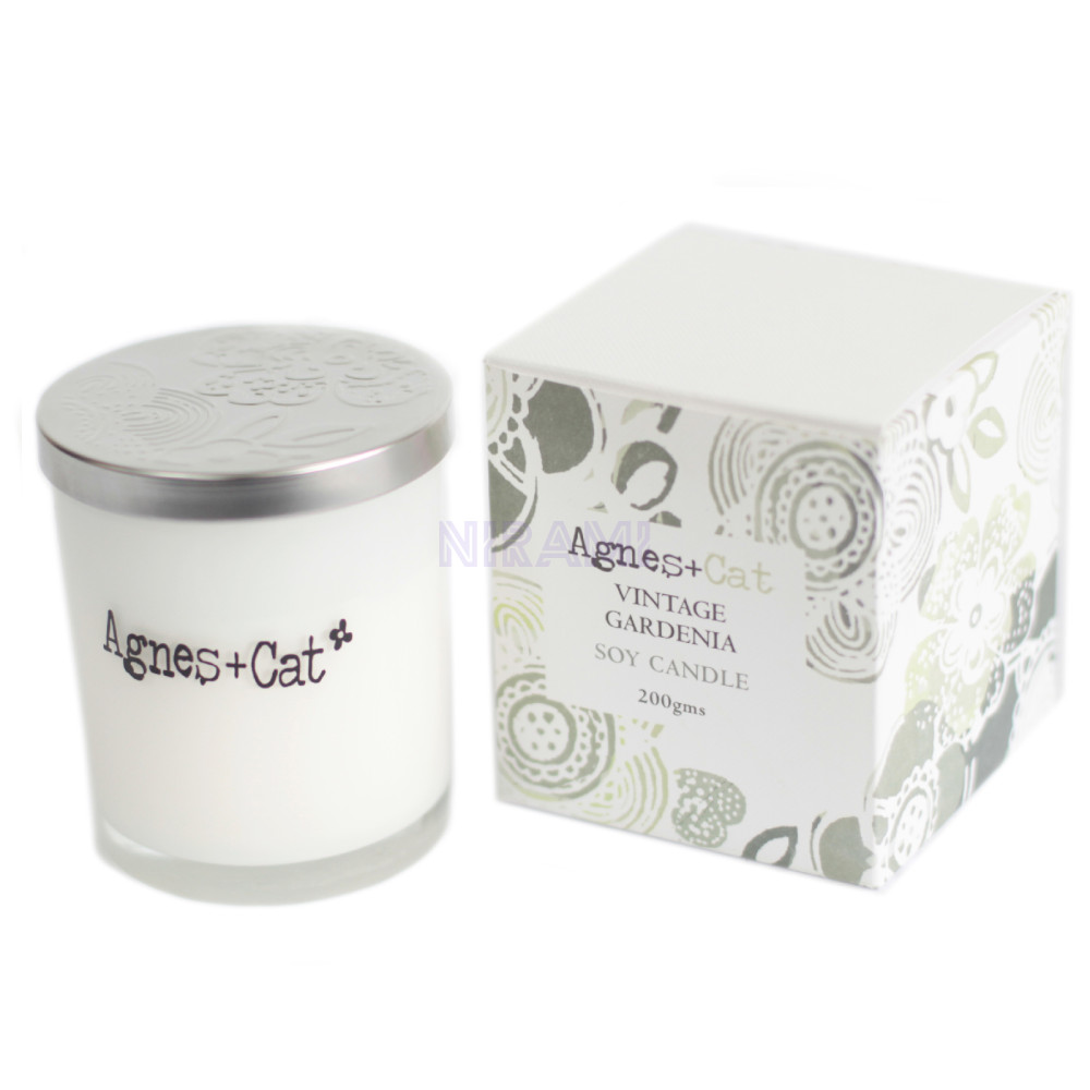 Gardenia vintage - Vela en Tarro de Cristal Agnes+Cat 