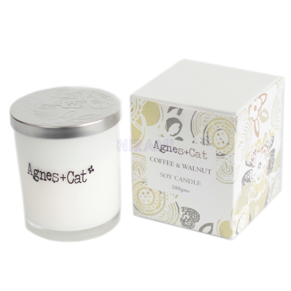 Coffee and Walnut Vela en Tarro de Cristal Agnes+Cat 