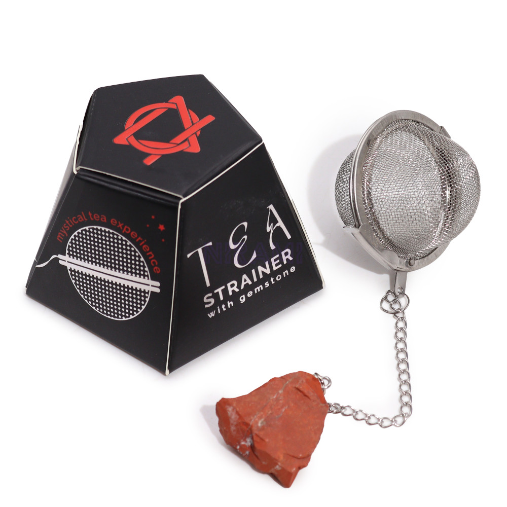 Red Jasper Raw Crystal Gemstone Tea Strainer 
