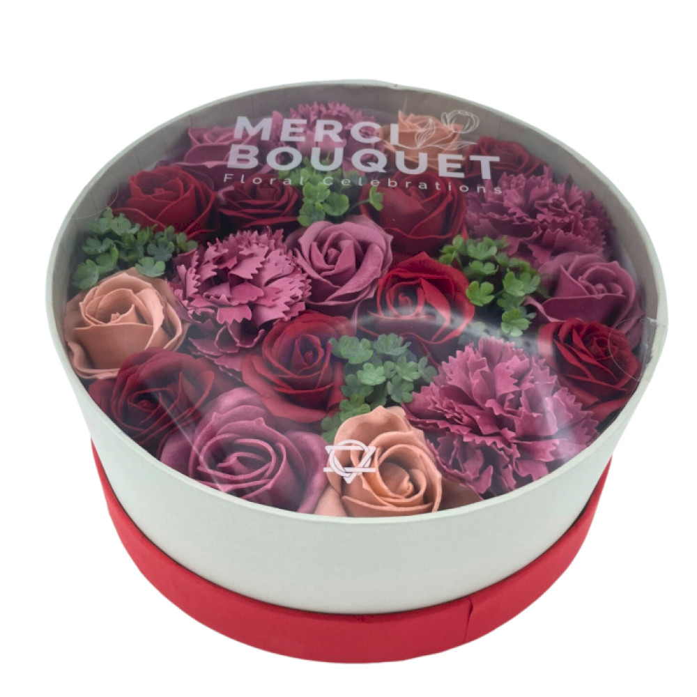 Rosas Vintage Caja Regalo Redonda Flores Jabón