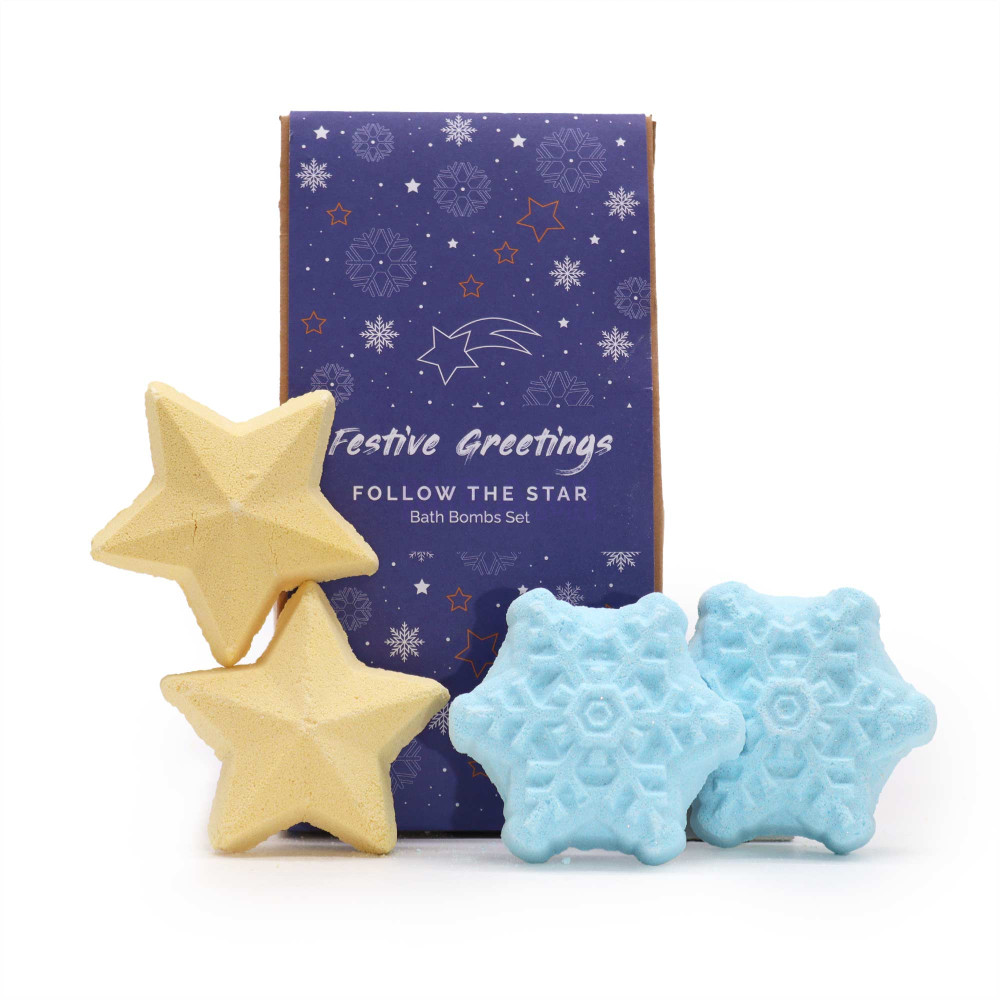 Paquete regalo bombas baño navideñas Star
