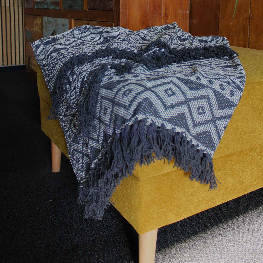 Mantas Boho Comfort - 125x150cm - Gris Geométrico