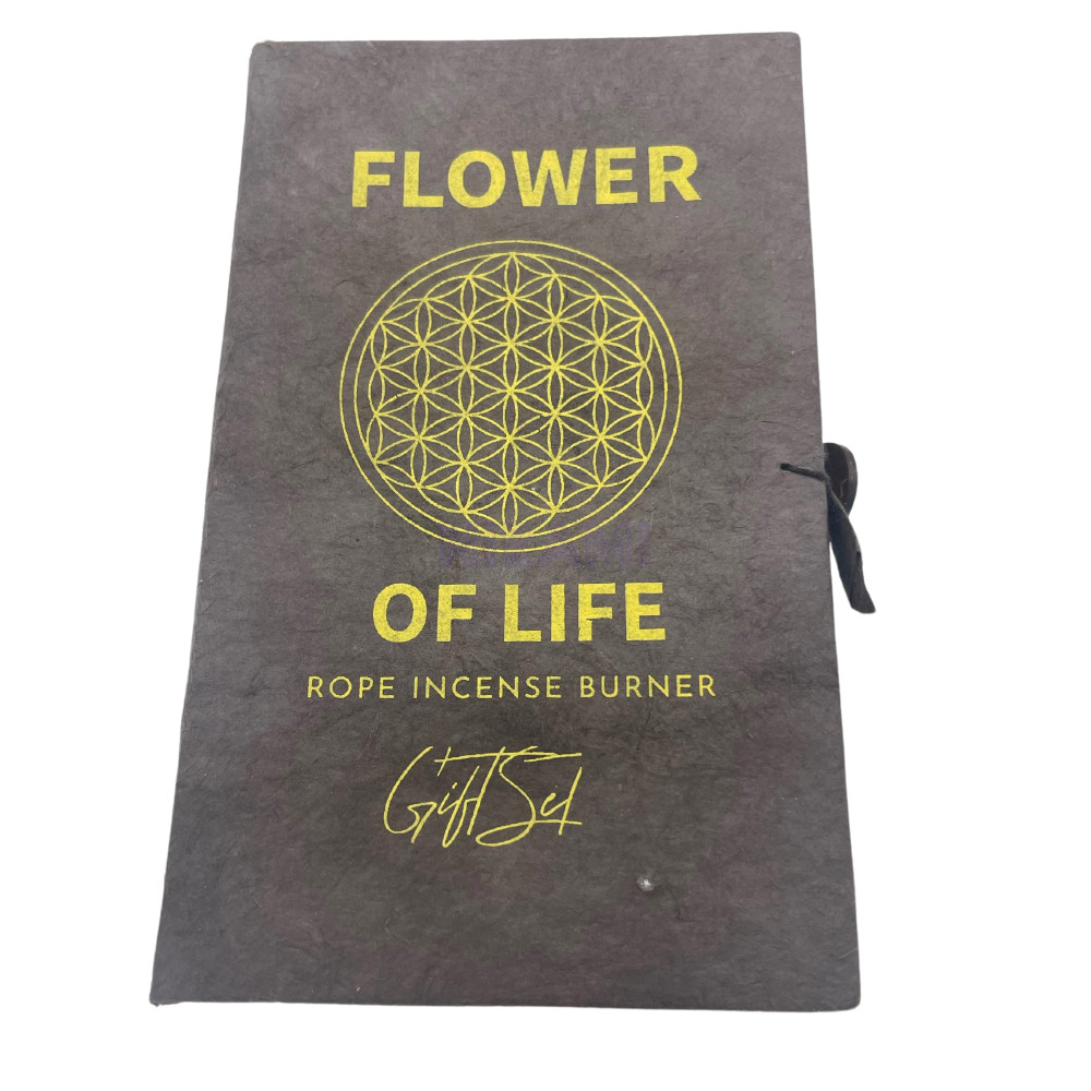 Flor de la Vida - Set Incienso Cuerda y Porta Incienso Plateado