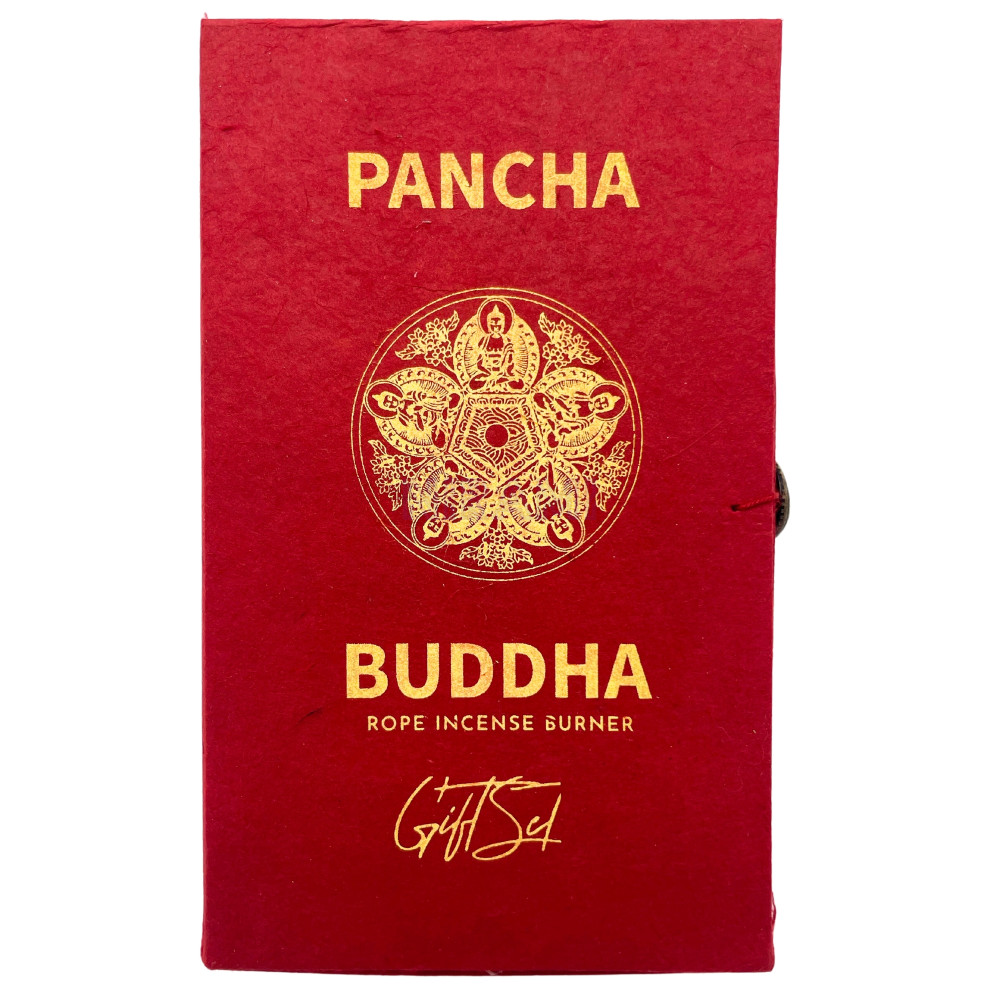 Pancha Buddha - Set Incienso Cuerda y Porta Incienso Plateado