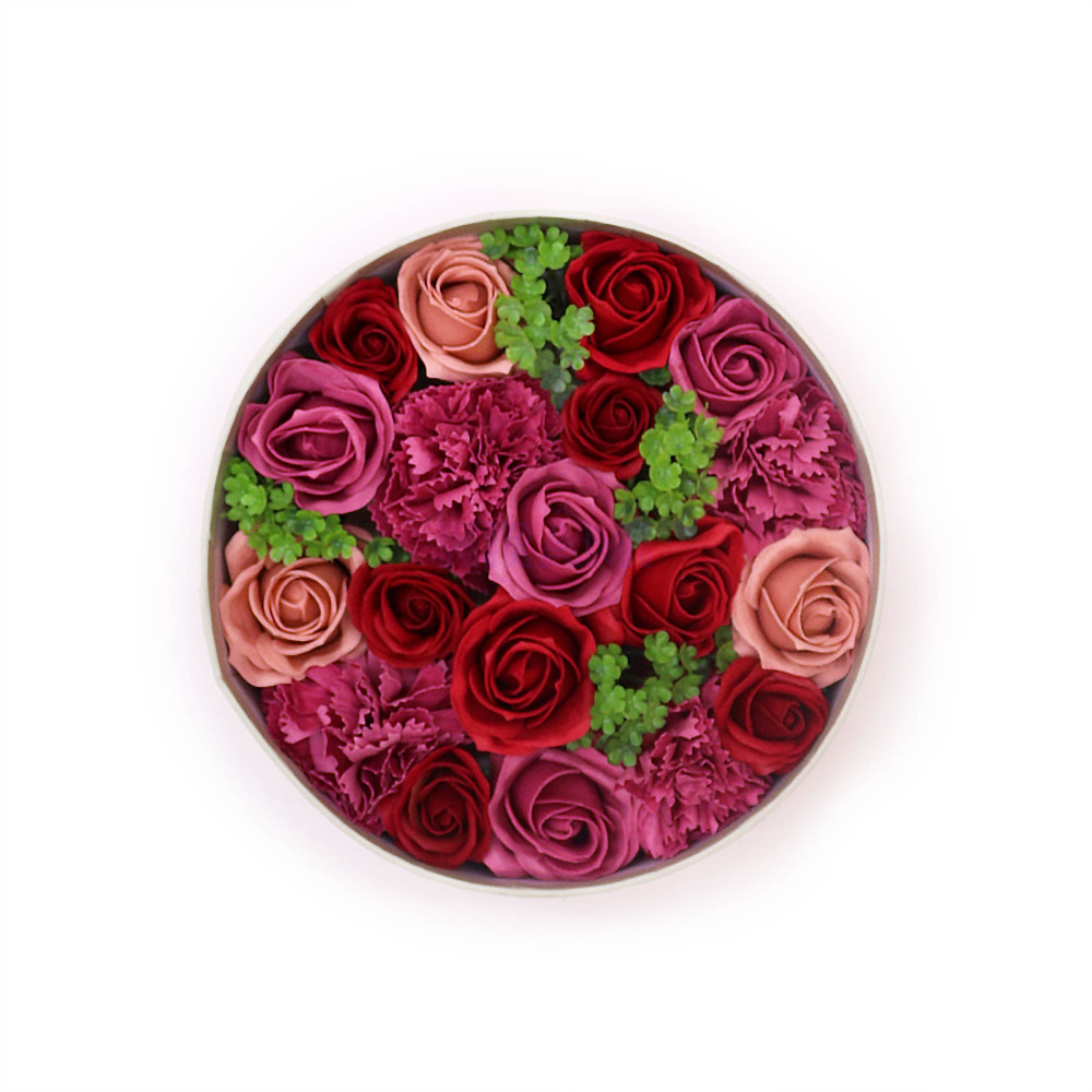 Rosas Vintage Caja Regalo Redonda Flores Jabón