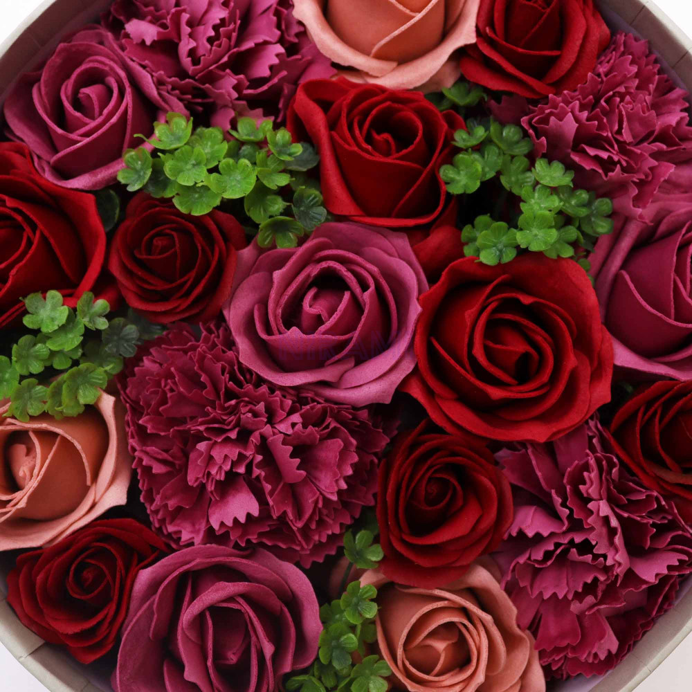 Rosas Vintage Caja Regalo Redonda Flores Jabón