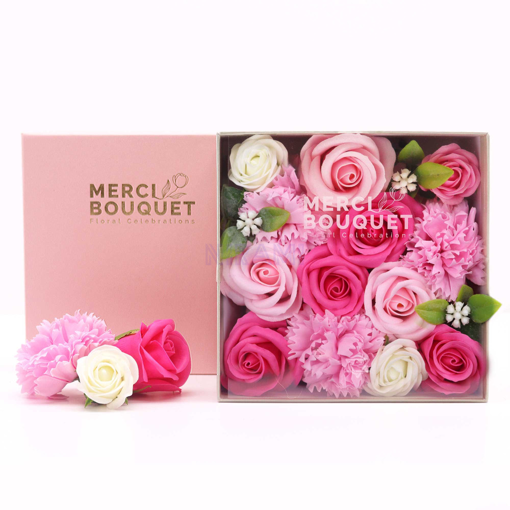 Bendiciones Bebe Rosas Caja Regalo Cuadrada Flores Jabón