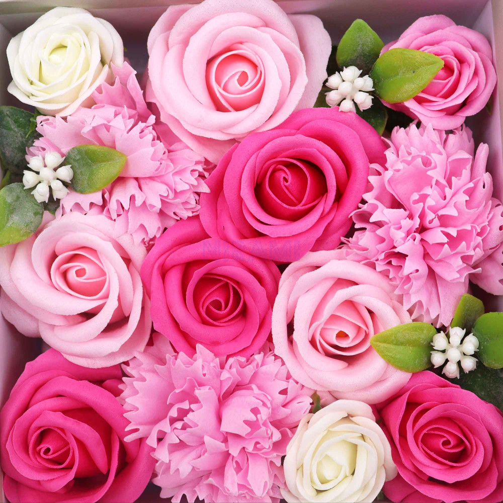 Bendiciones Bebe Rosas Caja Regalo Cuadrada Flores Jabón