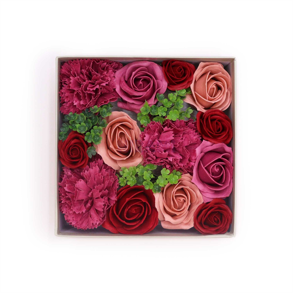 Rosas Vintage Caja Regalo Cuadrada Flores Jabón