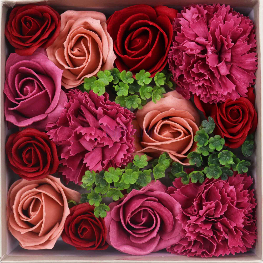 Rosas Vintage Caja Regalo Cuadrada Flores Jabón