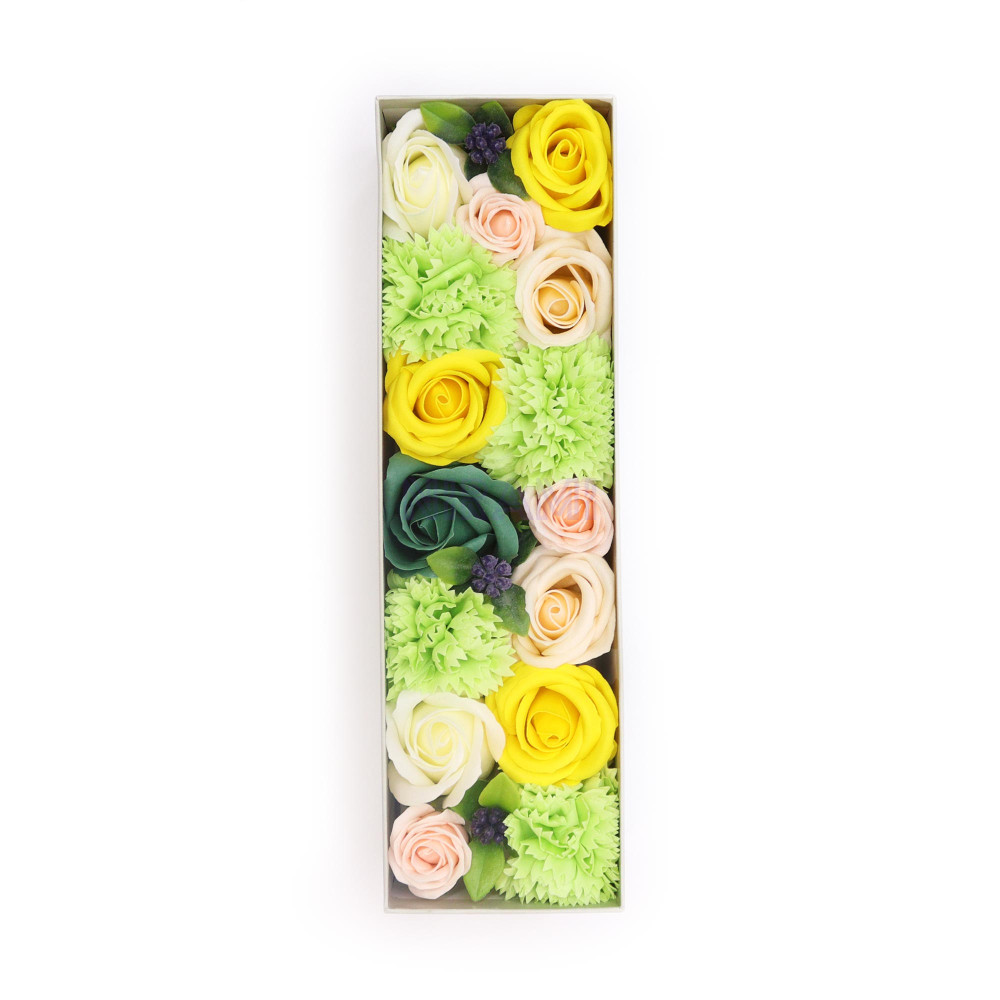 Celebraciones Primavera Amarillo y Verdes Caja Regalo Larga Flores de Jabón