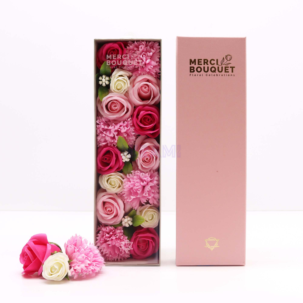 Bendiciones bebe Rosas Caja Regalo Larga Flores Jabón