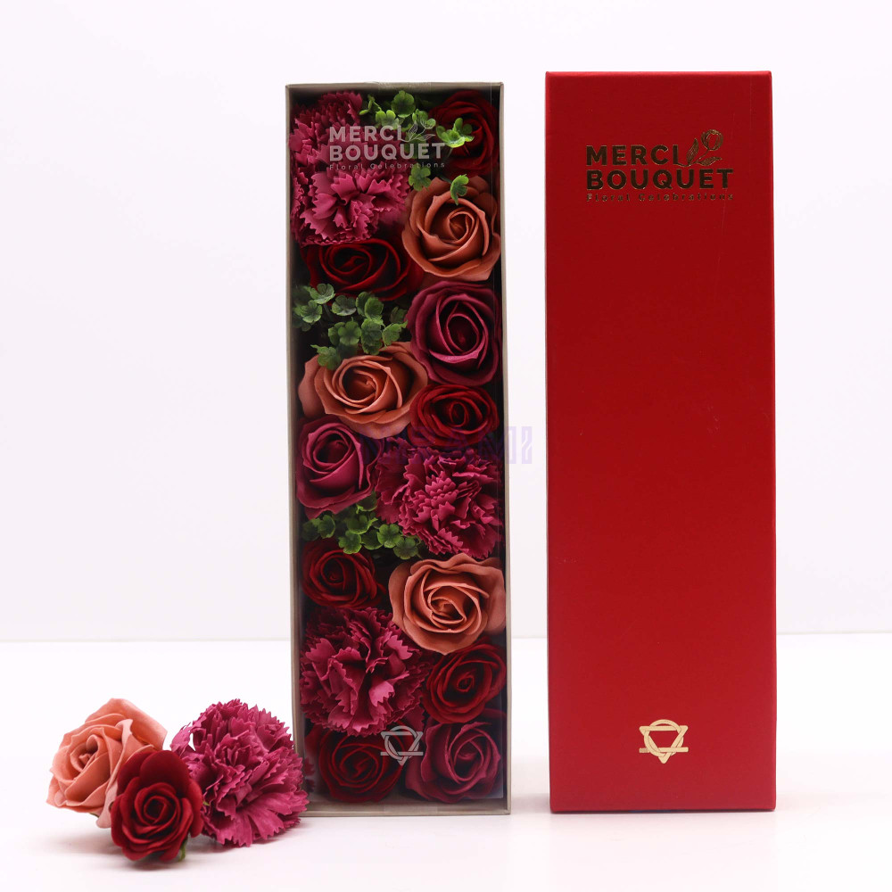 Rosas Vintage Caja Regalo Larga Flores de Jabón