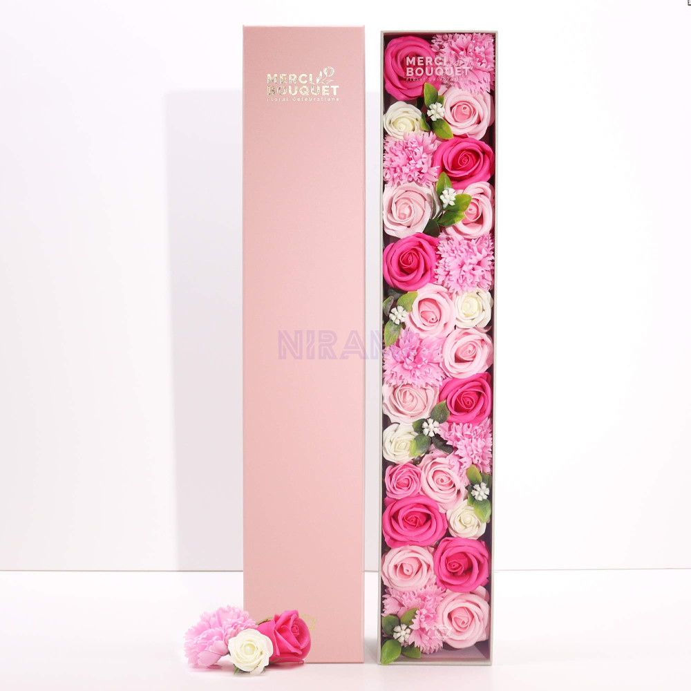Bendiciones Bebe Rosas Caja Regalo Flores Jabón Extralarga