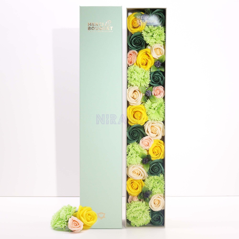 Bendiciones de Boda Blanco y Marfil Caja Regalo Flores Jabón Extralarga