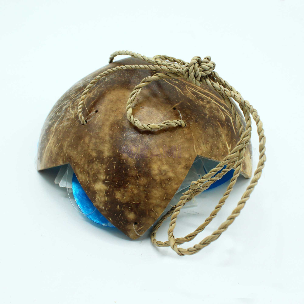 Campanas de viento de coco y capiz - Estrellas azules y blancas - 30 cm