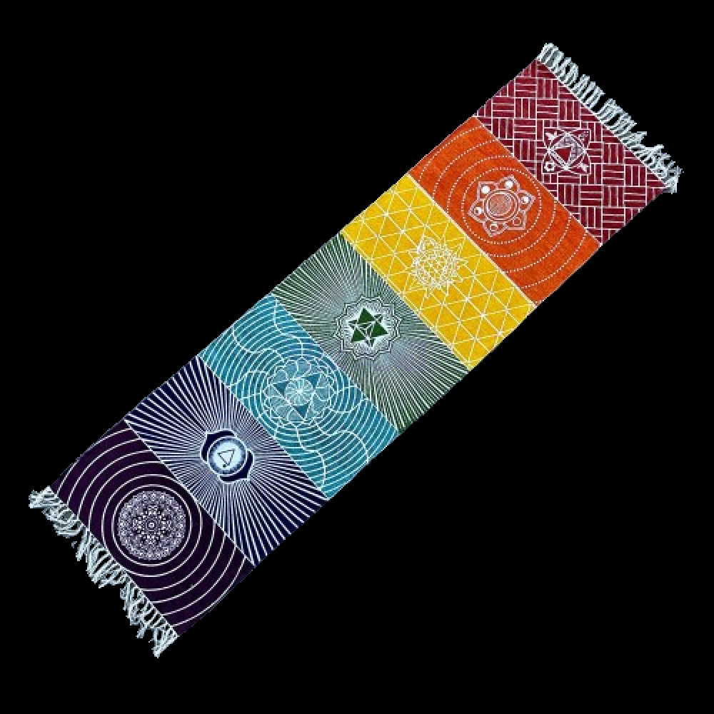 Alfombra de Yoga 100% Algodón - 60x200cm - 7 Chakras