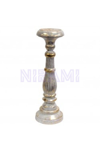 Large Candle Stand - White Gold