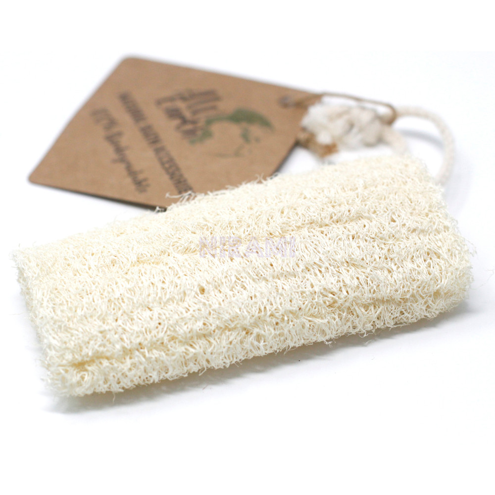 Natural Loofah Scrub on Rope - 5" - 12.7 cm