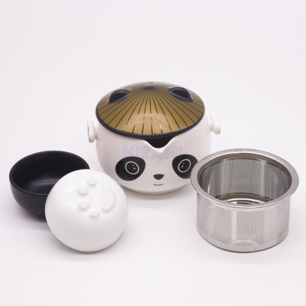 Set de tetera-Panda - Dos tazas & Estuche de viaje