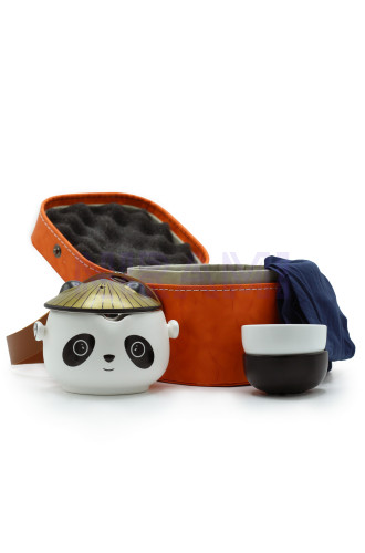 Set de tetera-Panda - Dos tazas & Estuche de viaje