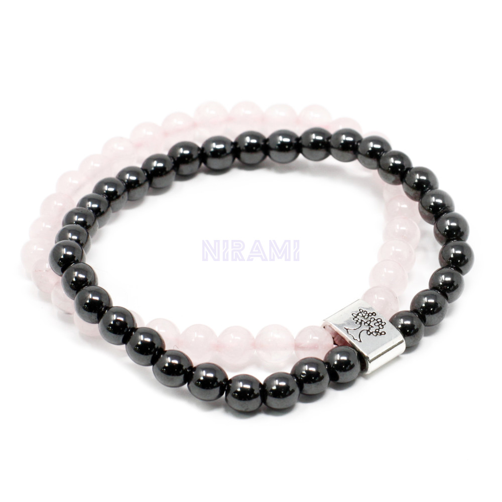 Cuarzo rosa Pulsera de Piedras Preciosas Magnéticas