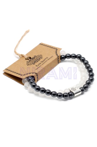 Cuarzo Blanco Pulsera de Piedras Preciosas Magnéticas 