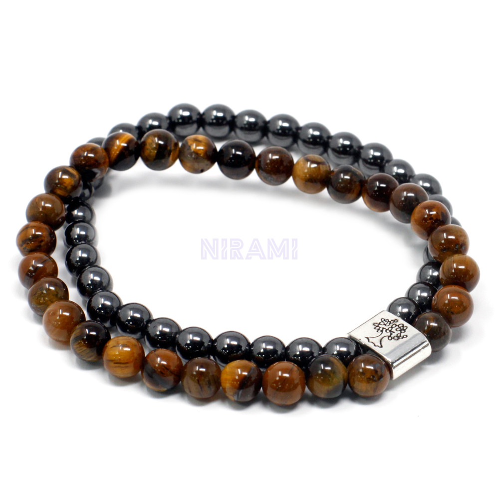 Ojo de Tigre Pulsera de Piedras Preciosas Magnéticas