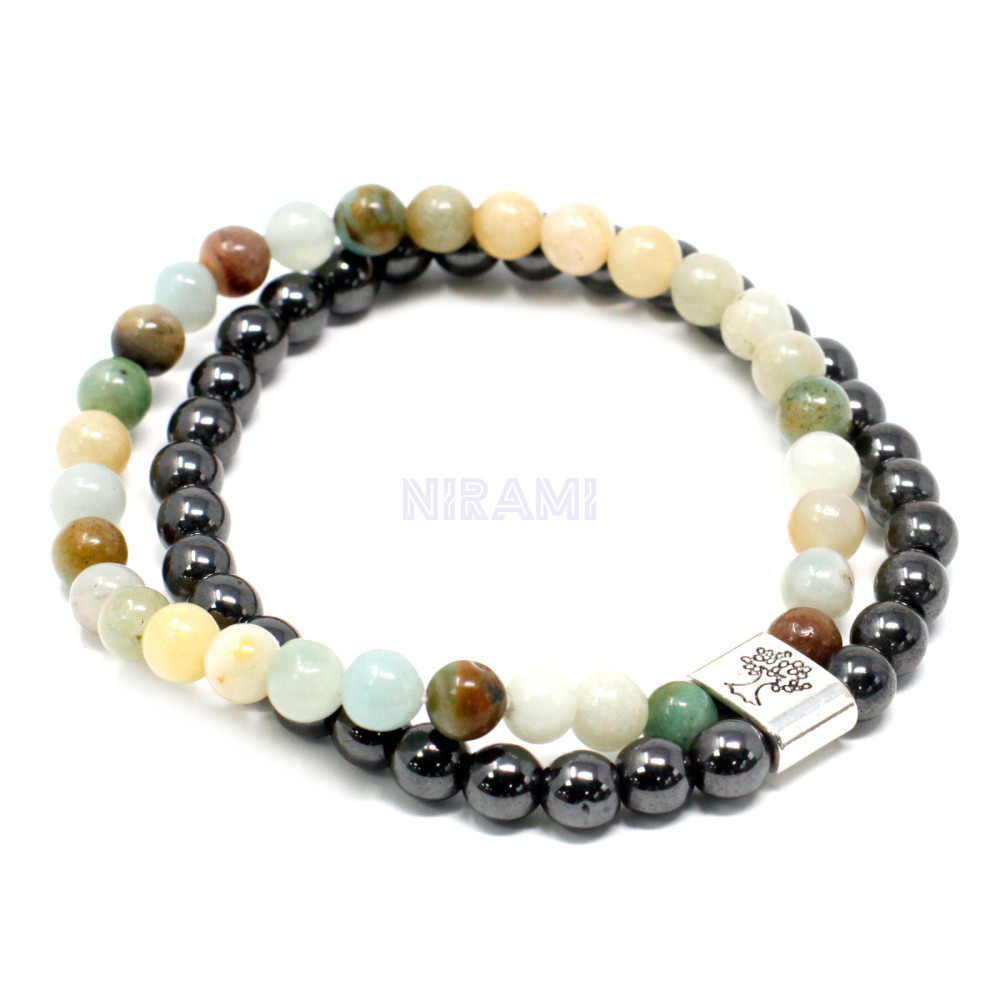 Amazonite Pulsera de Piedras Preciosas Magnéticas 