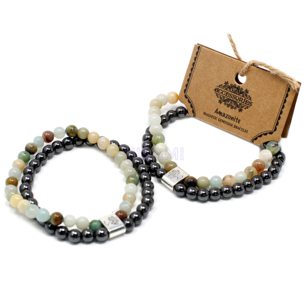 Amazonite Pulsera de Piedras Preciosas Magnéticas 