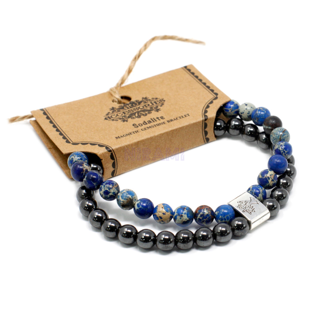 Sodalite Magnetic Gemstone Bracelet 