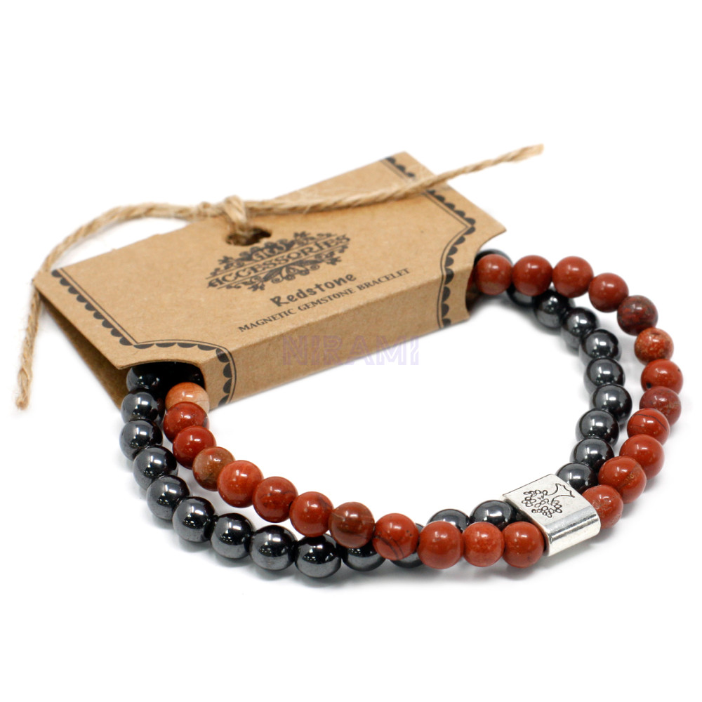 Piedra Roja Pulsera de Piedras Preciosas Magnéticas 