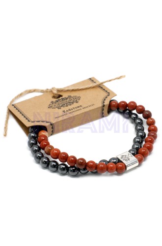 Piedra Roja Pulsera de Piedras Preciosas Magnéticas 