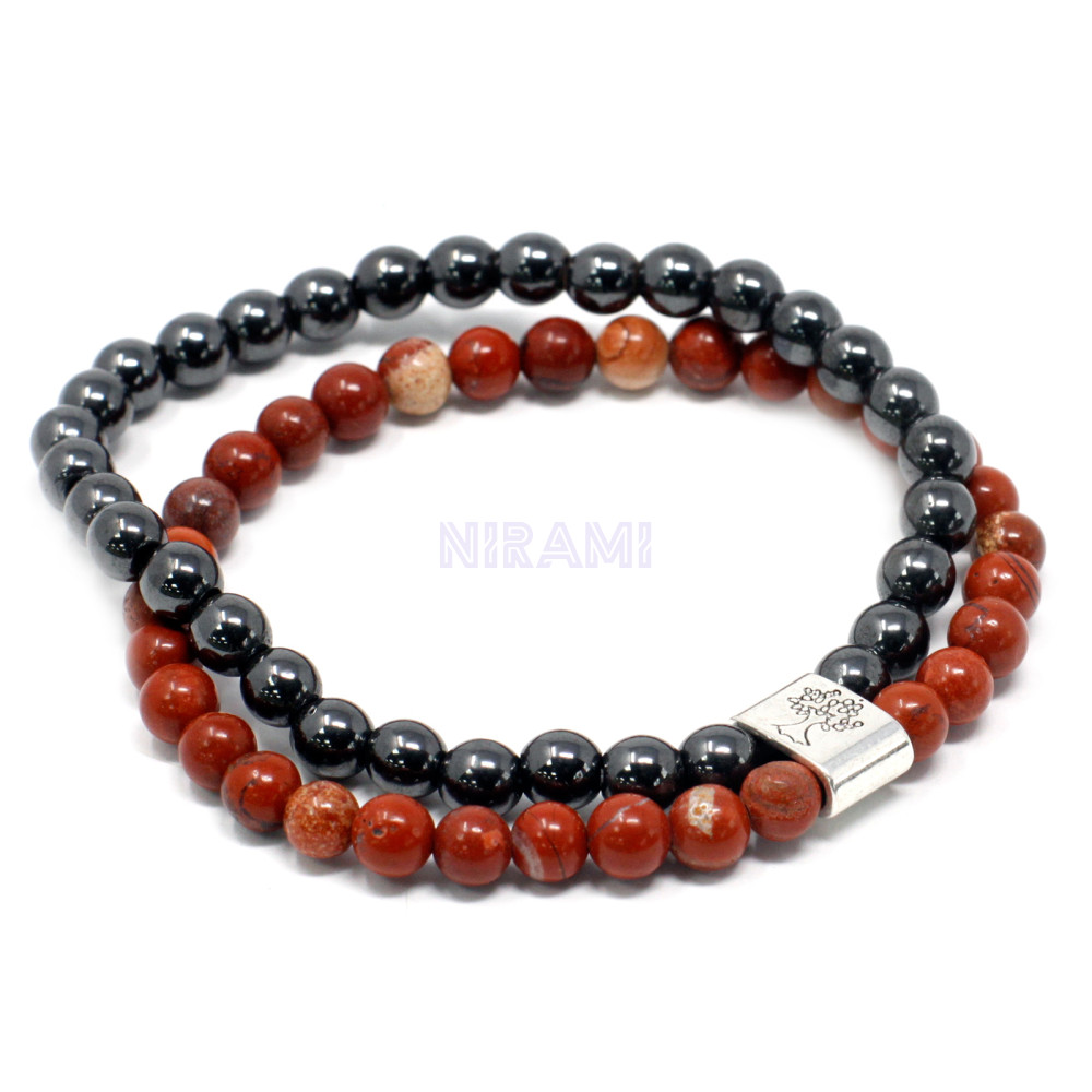 Piedra Roja Pulsera de Piedras Preciosas Magnéticas 