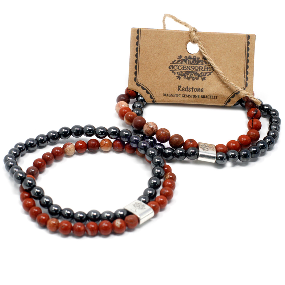 Piedra Roja Pulsera de Piedras Preciosas Magnéticas 