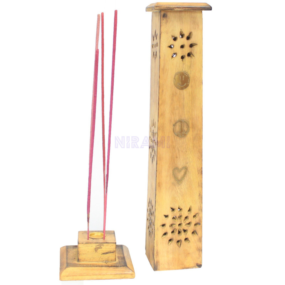 Torre de incienso Love Peace Joy Smoke - Madera Papdi