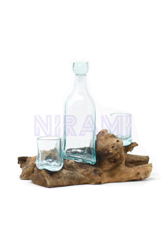 Vidrio Fundido Sobre Madera - Set Whisky