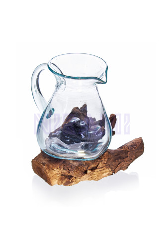 Vidrio Fundido Sobre Madera - Jarra de Agua