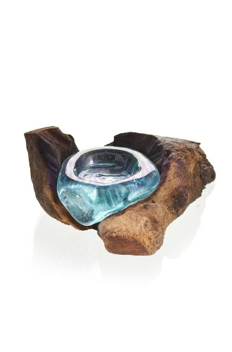 Vidrio Fundido Sobre Madera - Porta Vela