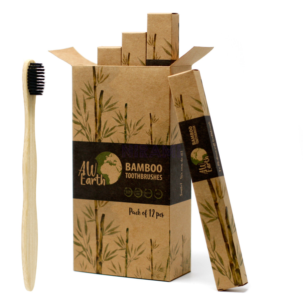 1x Cepillo de dientes de bambú - Carbón medio suave