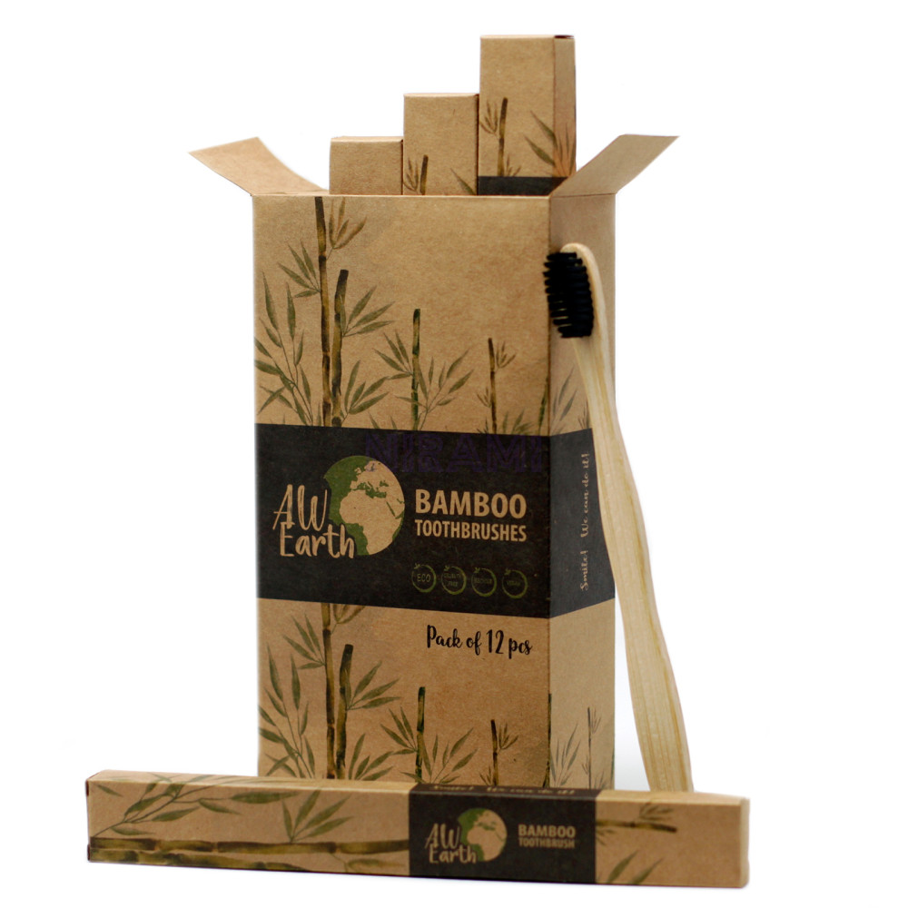 1x Cepillo de dientes de bambú - Carbón medio suave