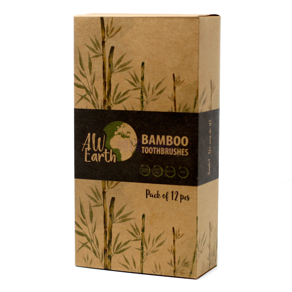 1x Cepillo de dientes de bambú - Carbón medio suave