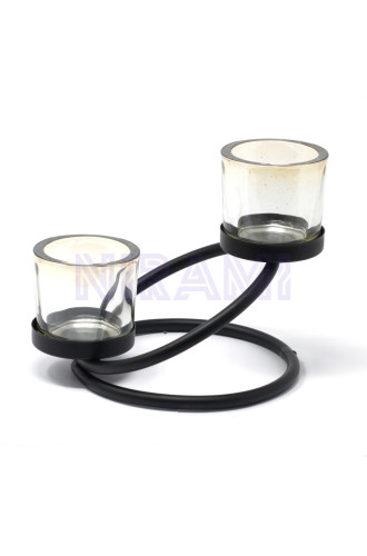Candelabro de Hierro - Doble- 2 Tazas
