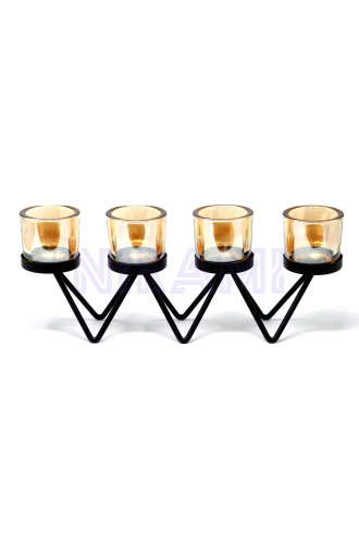 Candelabro de Hierro - zigzag- 4 Tazas