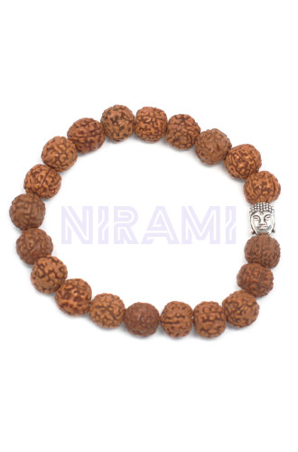 Rudraksha Brazalete de Buda Japa Mala - Marron